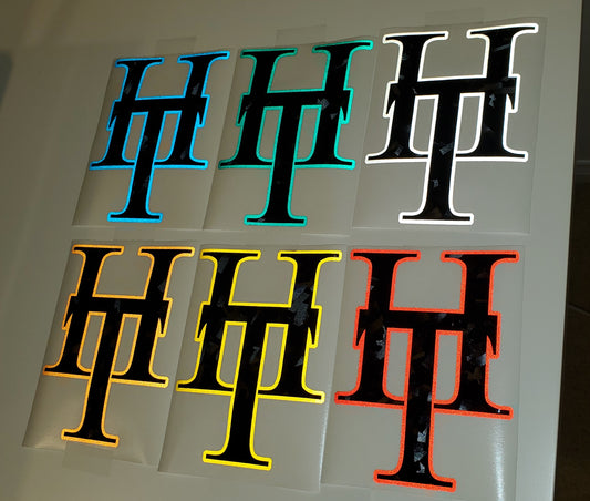 Decal - Double Layer Reflective Outline Broken CF Center
